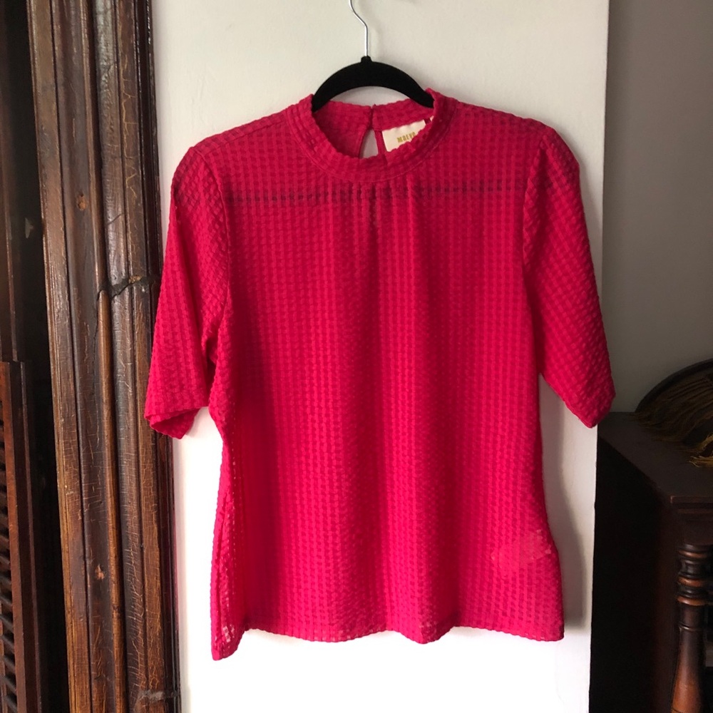 Maeve by Anthropologie Textured Fuchsia Blouse
